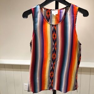 Silk Printed Open-Back Parker Top
